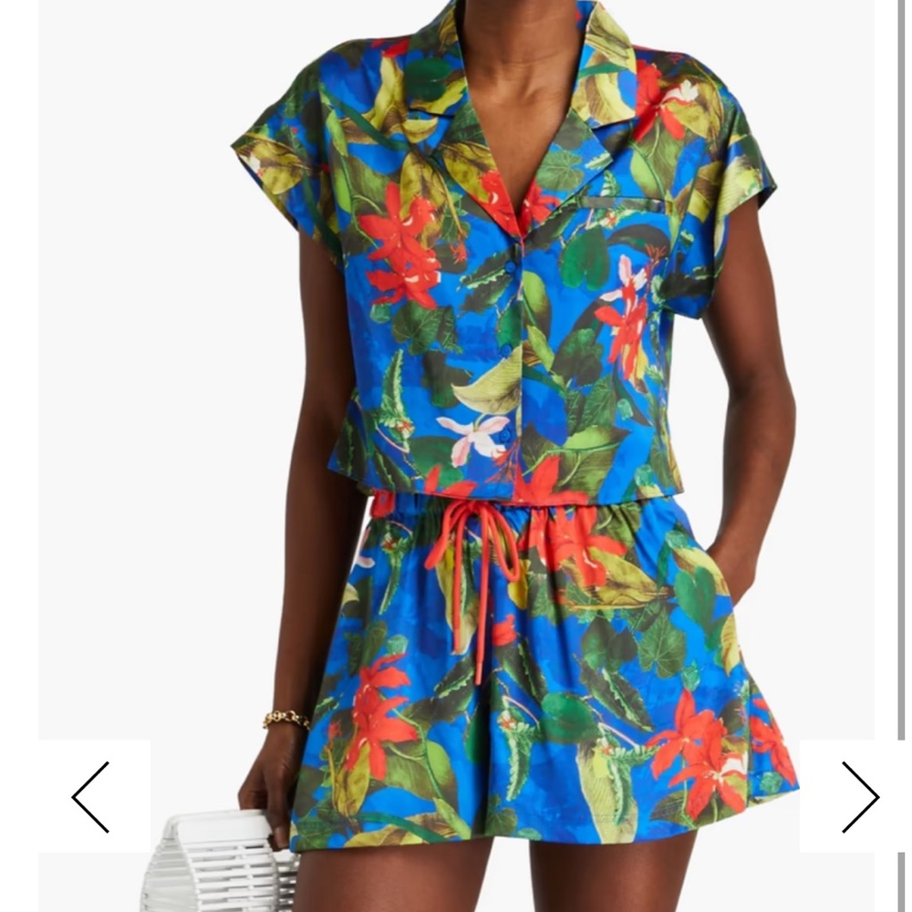 Alice + Olivia floral halter top shorts summer set